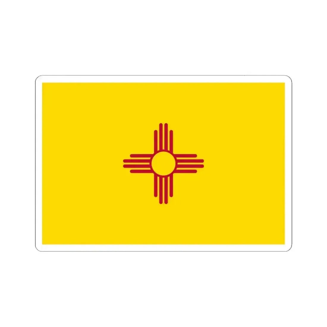 Flag of New Mexico 3-2 (United States) STICKER Vinyl Kiss-Cut Decal 6 Inch White - The Sticker Space