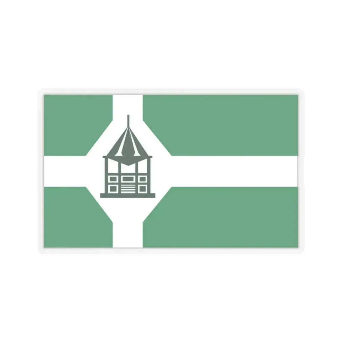 Flag of New Milford, Connecticut - STICKER Vinyl Kiss-Cut Decal 2 Inch Transparent - The Sticker Space