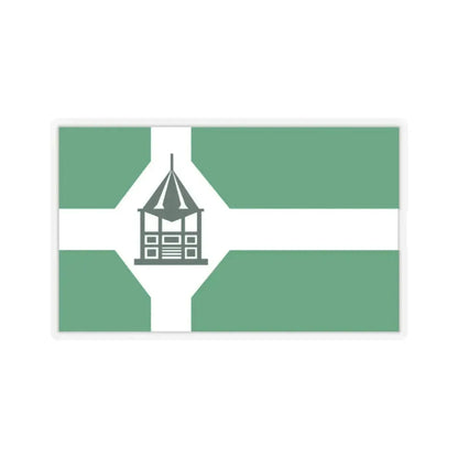 Flag of New Milford, Connecticut - STICKER Vinyl Kiss-Cut Decal 2 Inch Transparent - The Sticker Space
