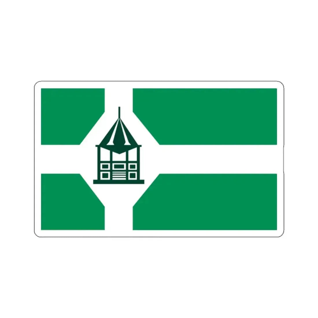 Flag of New Milford, Connecticut - STICKER Vinyl Kiss-Cut Decal 2 Inch White - The Sticker Space