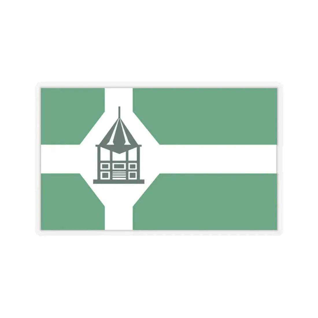 Flag of New Milford, Connecticut - STICKER Vinyl Kiss-Cut Decal 3 Inch Transparent - The Sticker Space