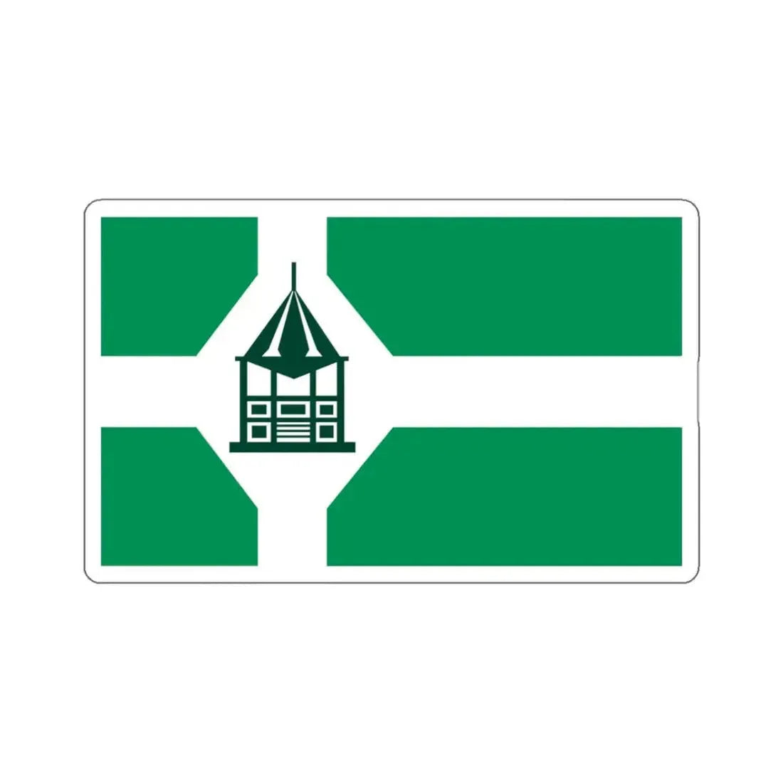 Flag of New Milford, Connecticut - STICKER Vinyl Kiss-Cut Decal 3 Inch White - The Sticker Space