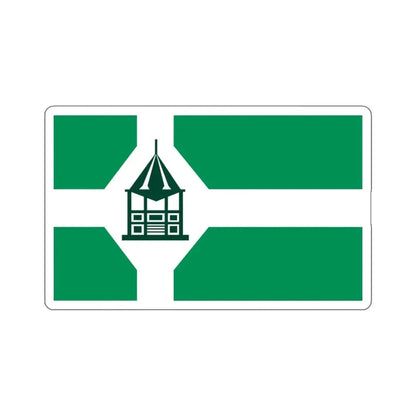 Flag of New Milford, Connecticut - STICKER Vinyl Kiss-Cut Decal 3 Inch White - The Sticker Space