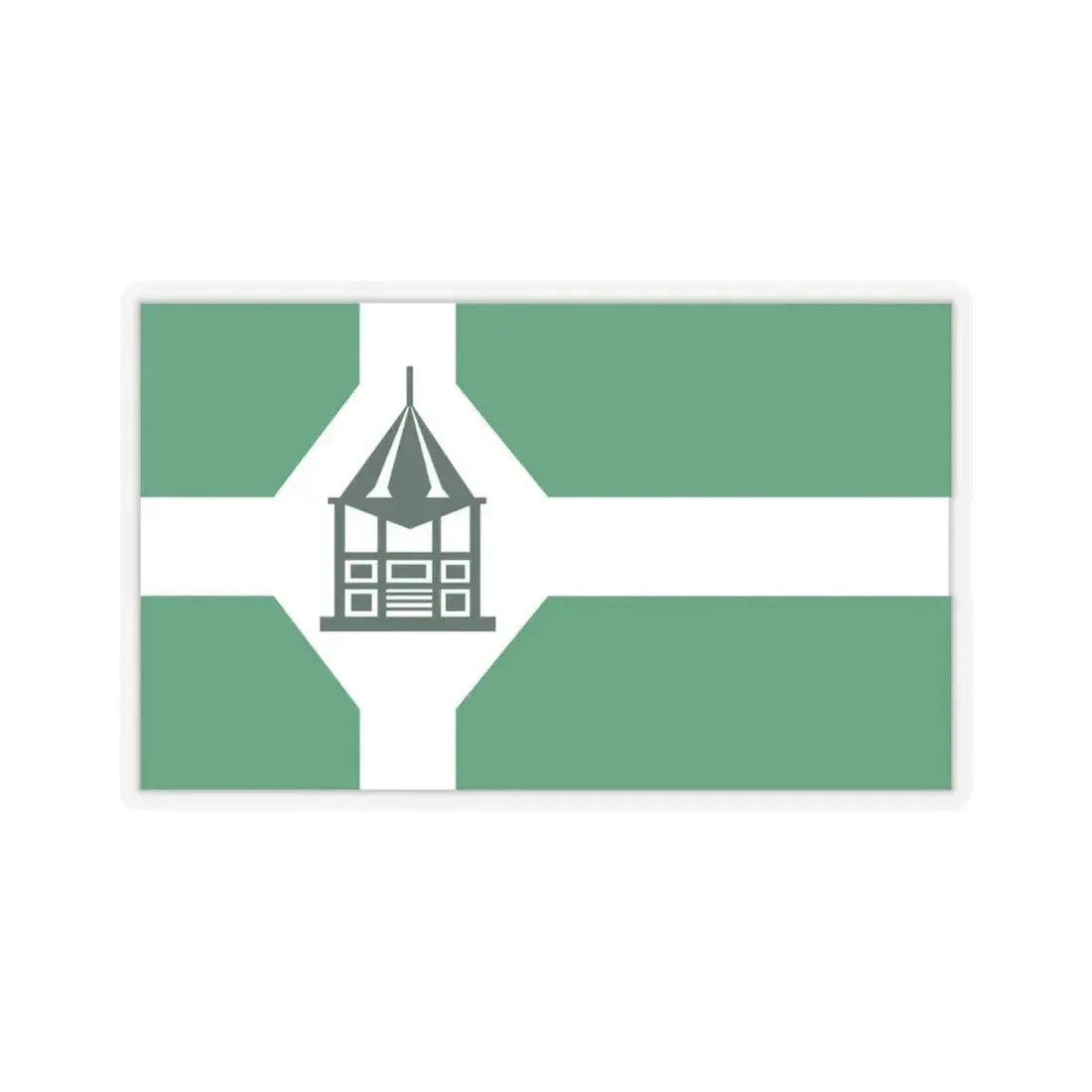 Flag of New Milford, Connecticut - STICKER Vinyl Kiss-Cut Decal 4 Inch Transparent - The Sticker Space