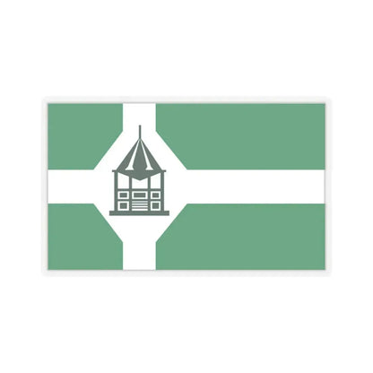 Flag of New Milford, Connecticut - STICKER Vinyl Kiss-Cut Decal 4 Inch Transparent - The Sticker Space