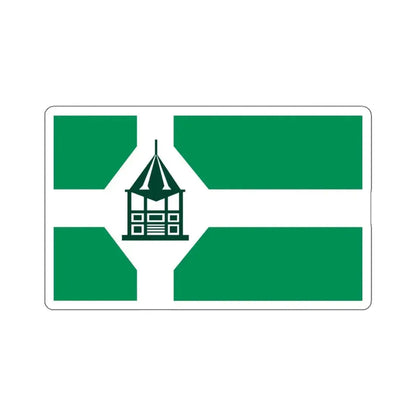 Flag of New Milford, Connecticut - STICKER Vinyl Kiss-Cut Decal 4 Inch White - The Sticker Space