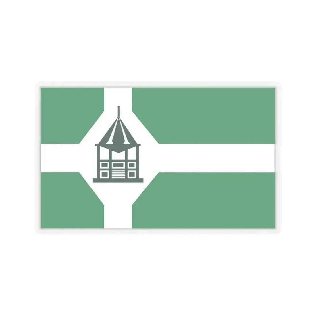 Flag of New Milford, Connecticut - STICKER Vinyl Kiss-Cut Decal 6 Inch Transparent - The Sticker Space