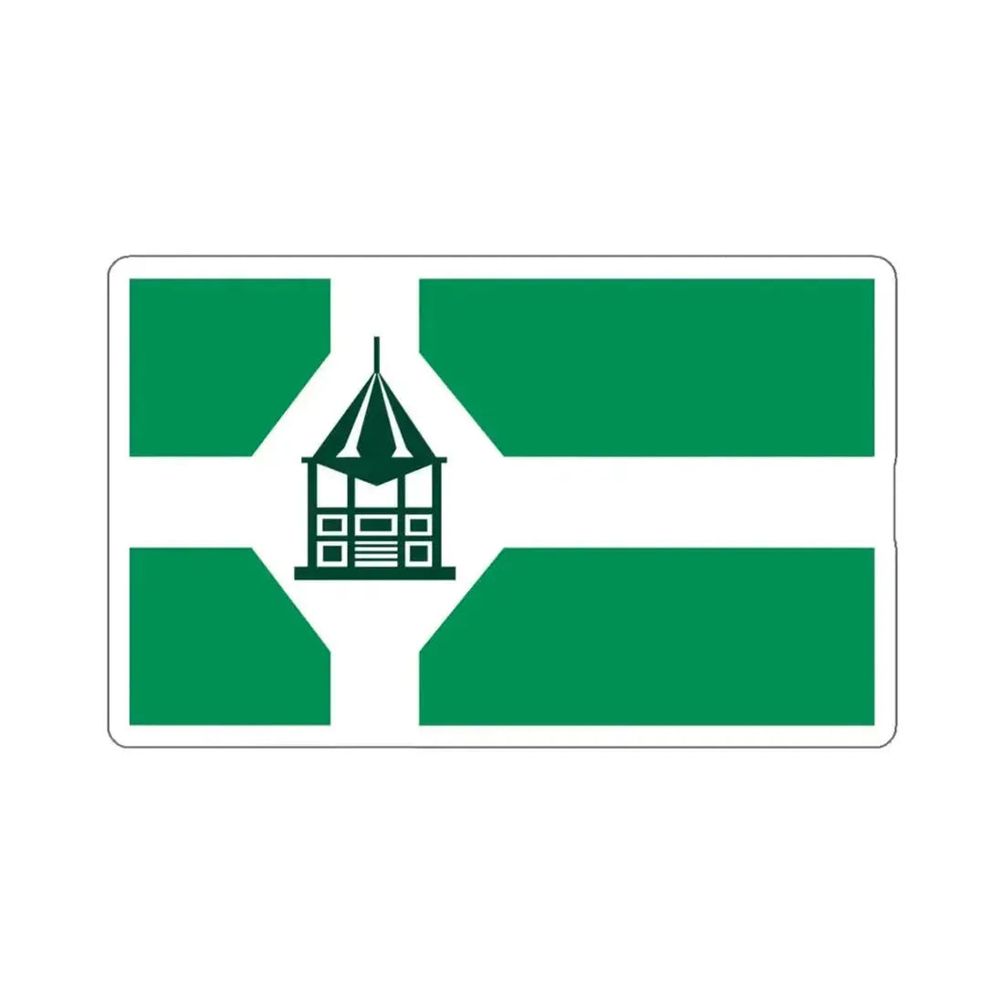 Flag of New Milford, Connecticut - STICKER Vinyl Kiss-Cut Decal 6 Inch White - The Sticker Space