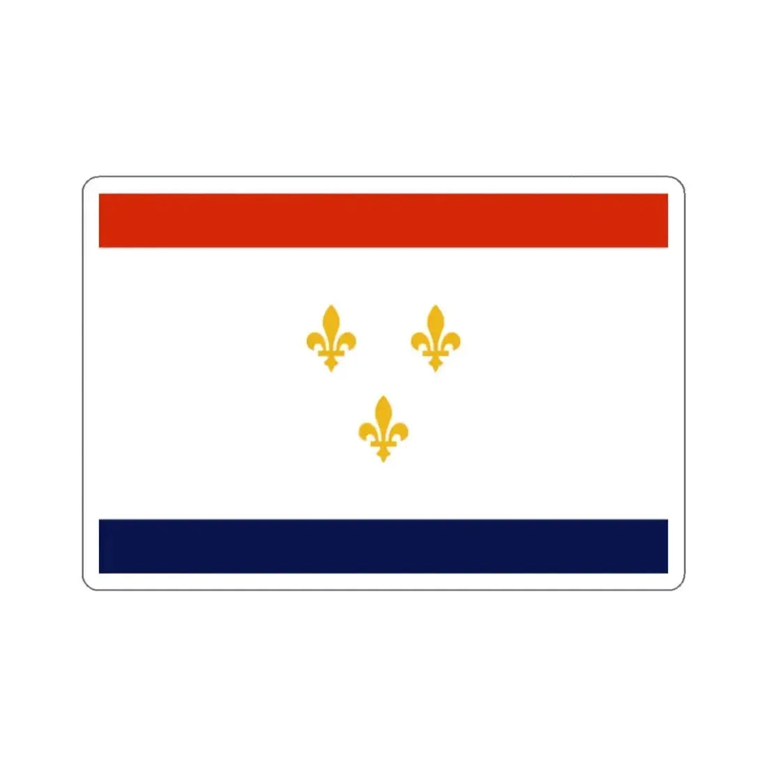 Flag of New Orleans, Louisiana - STICKER Vinyl Kiss-Cut Decal 2 Inch White - The Sticker Space