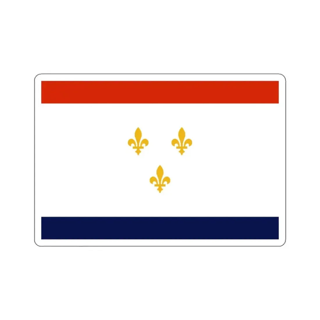 Flag of New Orleans, Louisiana - STICKER Vinyl Kiss-Cut Decal 3 Inch White - The Sticker Space