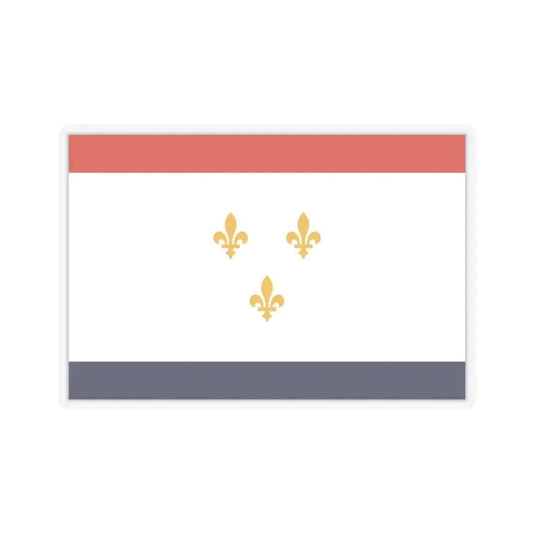 Flag of New Orleans, Louisiana - STICKER Vinyl Kiss-Cut Decal 4 Inch Transparent - The Sticker Space
