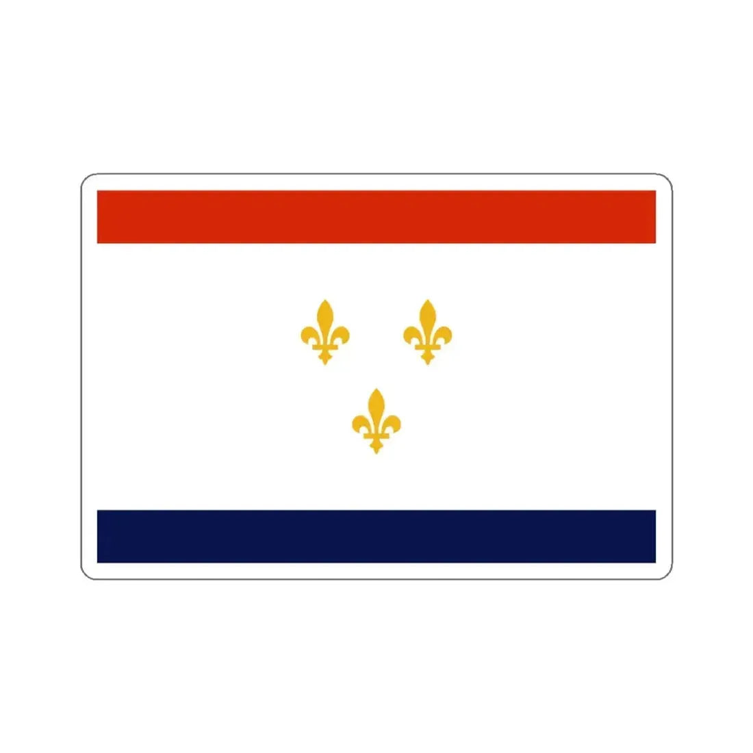 Flag of New Orleans, Louisiana - STICKER Vinyl Kiss-Cut Decal 4 Inch White - The Sticker Space