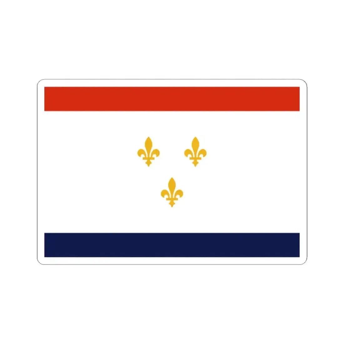 Flag of New Orleans Louisiana (United States) STICKER Vinyl Kiss-Cut Decal 2 Inch White - The Sticker Space