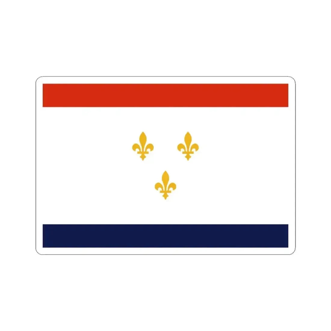 Flag of New Orleans Louisiana (United States) STICKER Vinyl Kiss-Cut Decal 3 Inch White - The Sticker Space