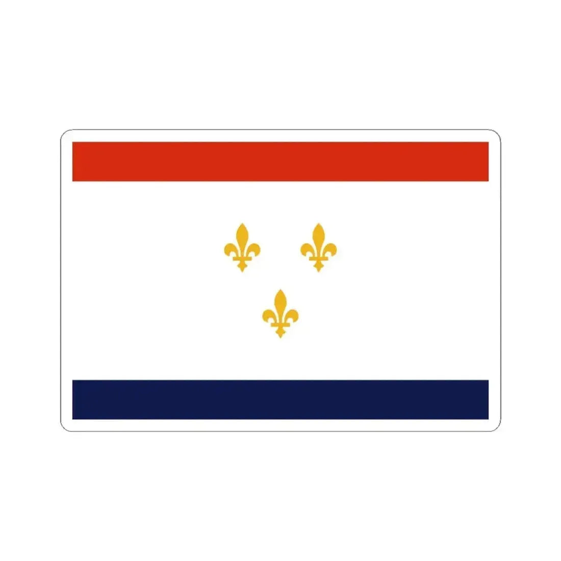 Flag of New Orleans Louisiana (United States) STICKER Vinyl Kiss-Cut Decal 4 Inch White - The Sticker Space