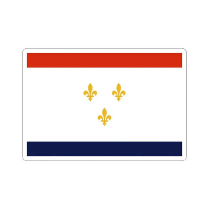 Flag of New Orleans Louisiana (United States) STICKER Vinyl Kiss-Cut Decal 4 Inch White - The Sticker Space
