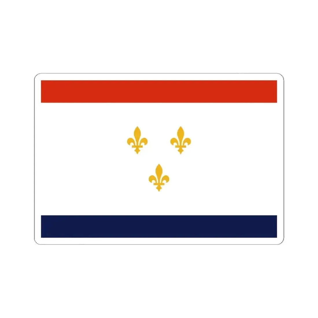 Flag of New Orleans Louisiana (United States) STICKER Vinyl Kiss-Cut Decal 6 Inch White - The Sticker Space