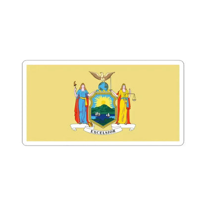 Flag of New York 1896-1901 (United States) STICKER Vinyl Kiss-Cut Decal 3 Inch White - The Sticker Space