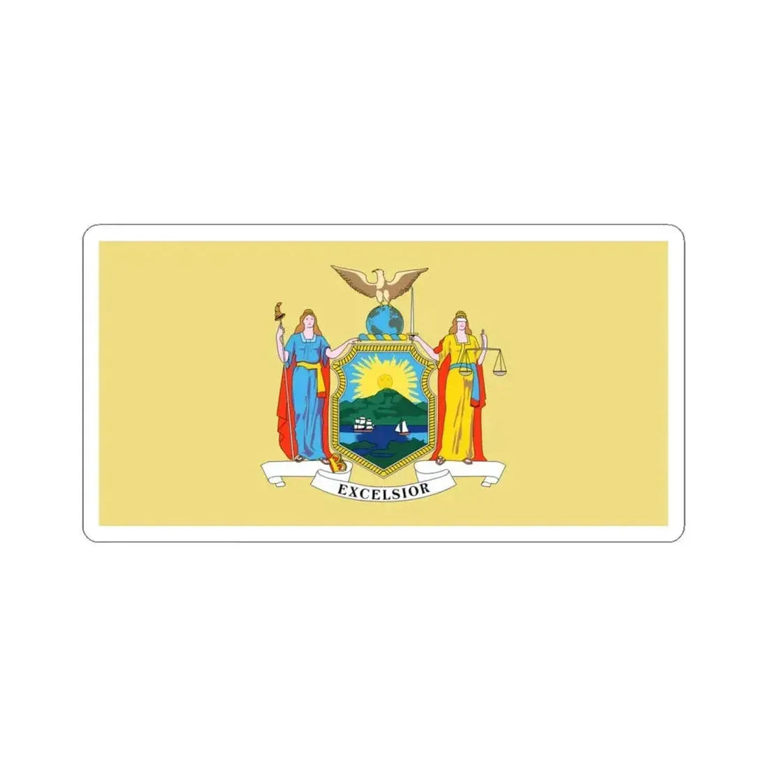 Flag of New York 1896-1901 (United States) STICKER Vinyl Kiss-Cut Decal 6 Inch White - The Sticker Space