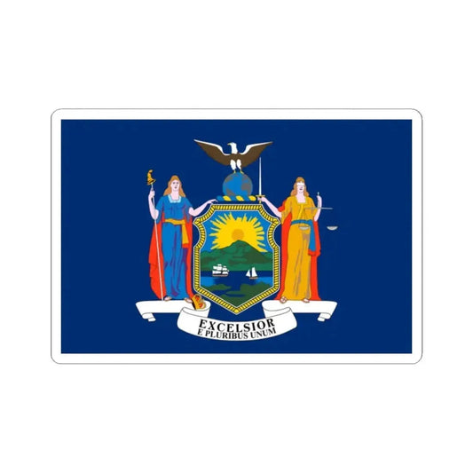 Flag of New York 3-2 (United States) STICKER Vinyl Kiss-Cut Decal 2 Inch White - The Sticker Space