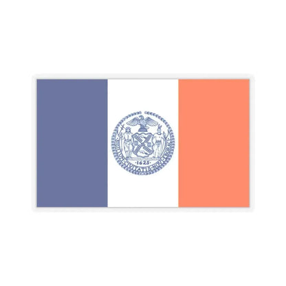 Flag of New York City - STICKER Vinyl Kiss-Cut Decal 2 Inch Transparent - The Sticker Space
