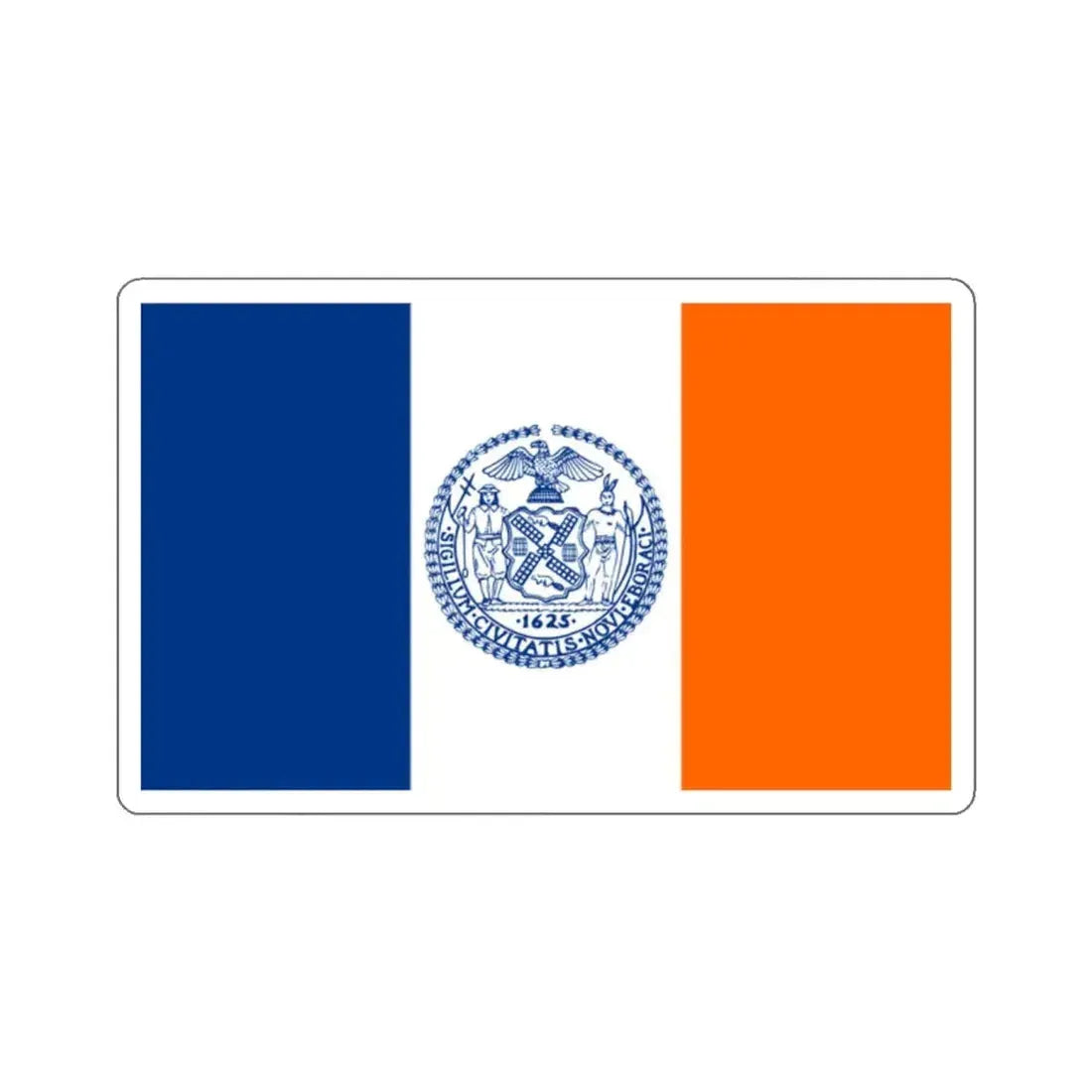 Flag of New York City - STICKER Vinyl Kiss-Cut Decal 2 Inch White - The Sticker Space