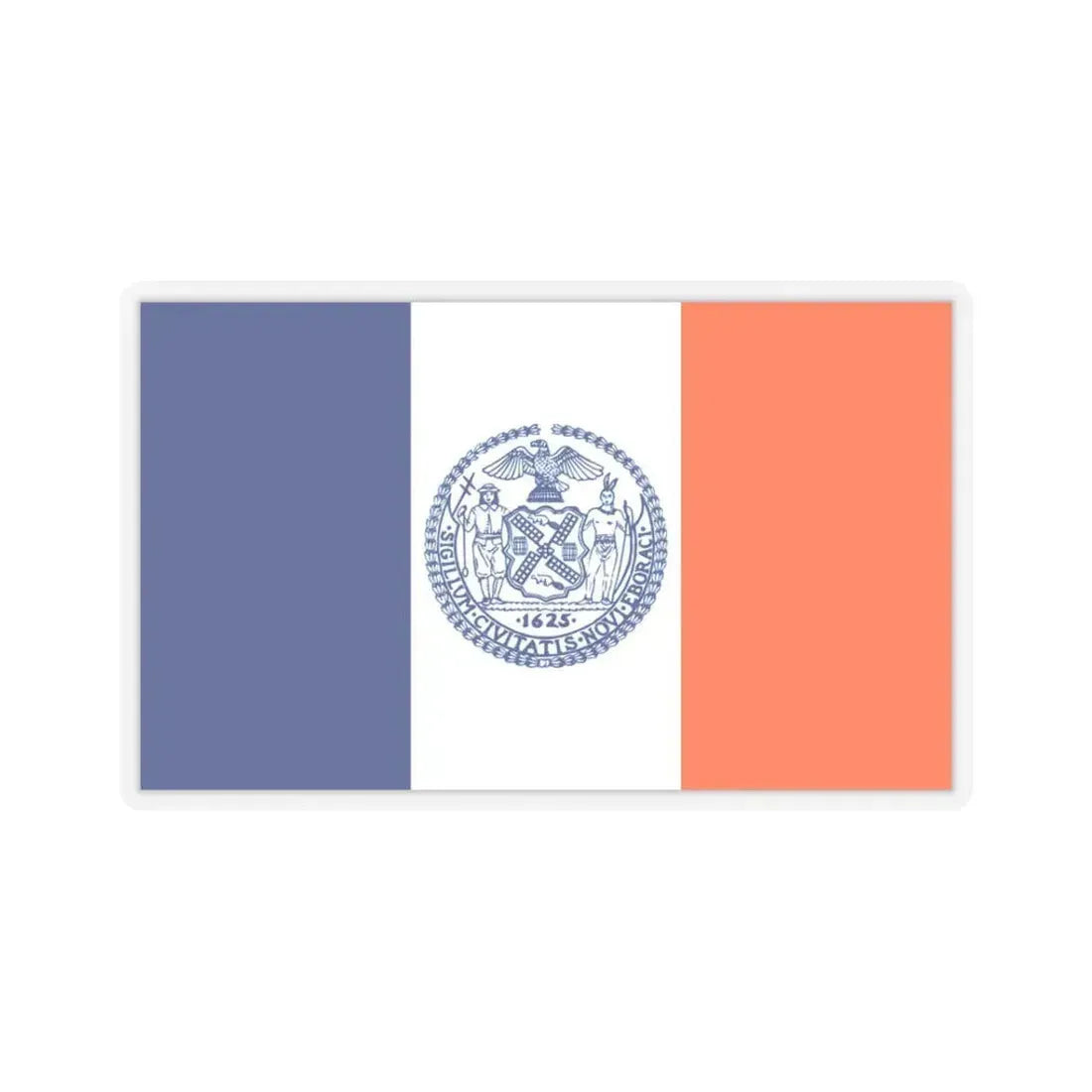 Flag of New York City - STICKER Vinyl Kiss-Cut Decal 3 Inch Transparent - The Sticker Space