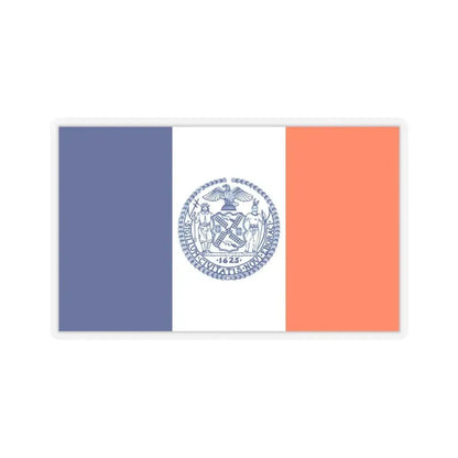 Flag of New York City - STICKER Vinyl Kiss-Cut Decal 3 Inch Transparent - The Sticker Space