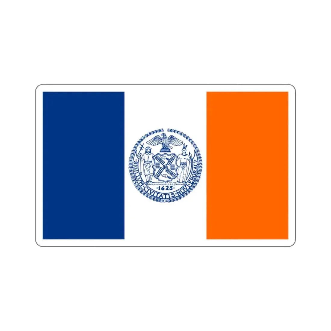 Flag of New York City - STICKER Vinyl Kiss-Cut Decal 3 Inch White - The Sticker Space