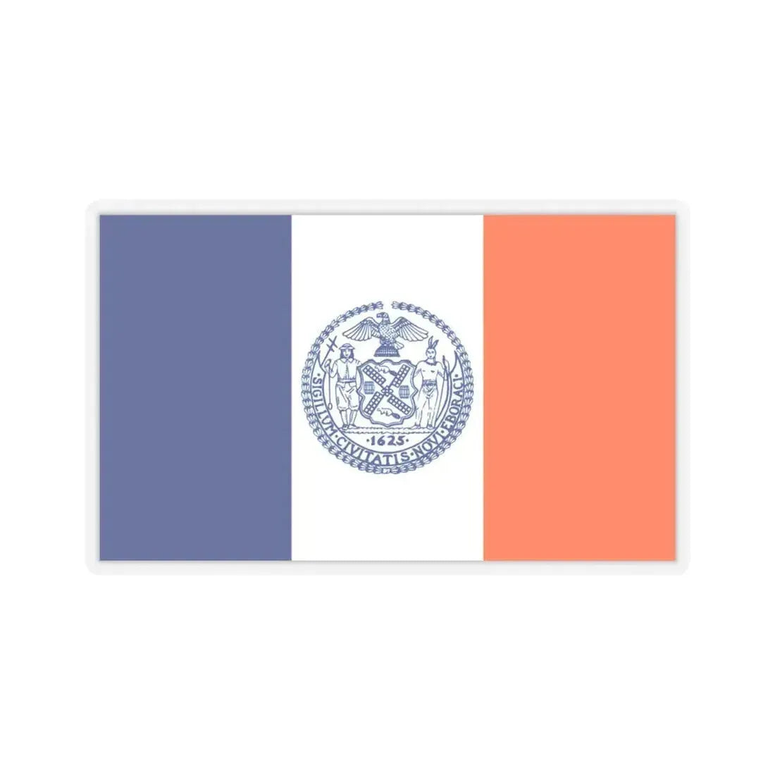 Flag of New York City - STICKER Vinyl Kiss-Cut Decal 4 Inch Transparent - The Sticker Space