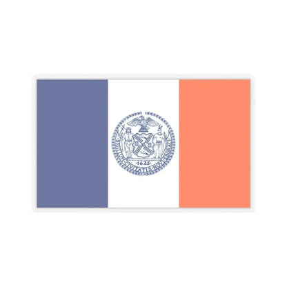 Flag of New York City - STICKER Vinyl Kiss-Cut Decal 4 Inch Transparent - The Sticker Space