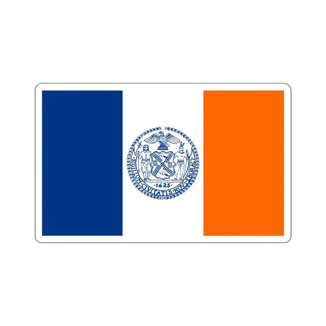 Flag of New York City - STICKER Vinyl Kiss-Cut Decal 4 Inch White - The Sticker Space
