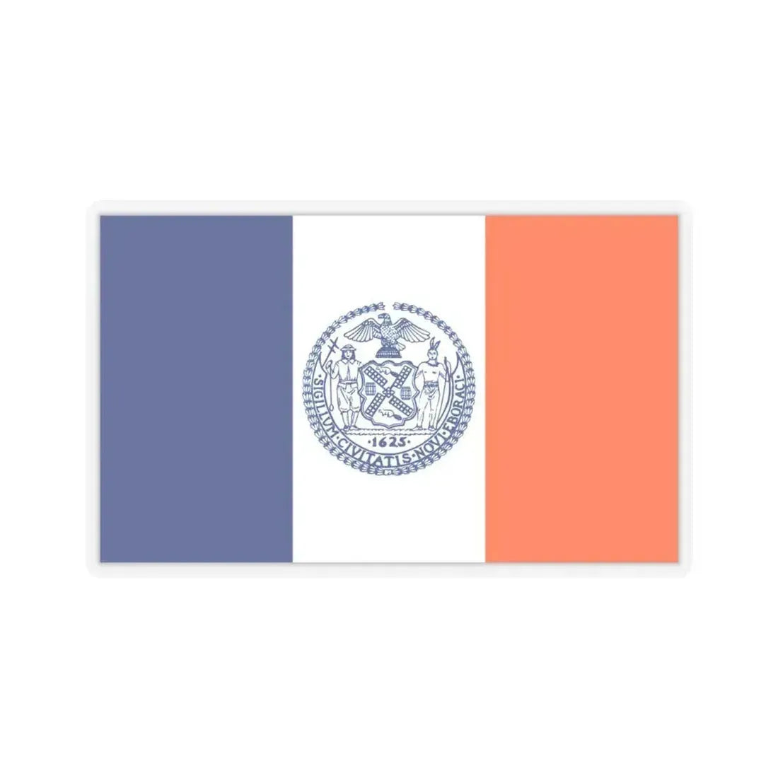 Flag of New York City - STICKER Vinyl Kiss-Cut Decal 6 Inch Transparent - The Sticker Space