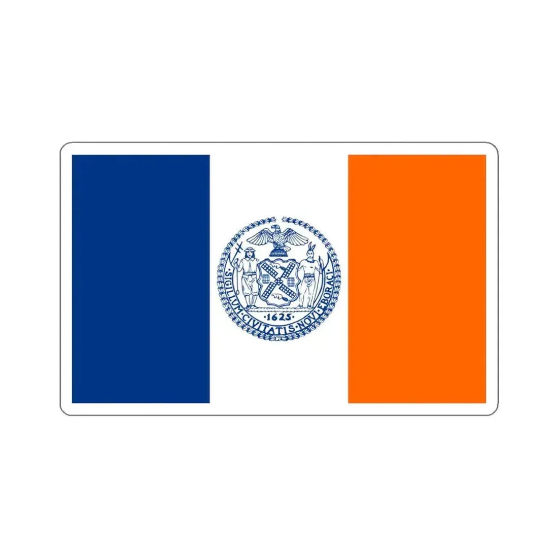 Flag of New York City - STICKER Vinyl Kiss-Cut Decal 6 Inch White - The Sticker Space
