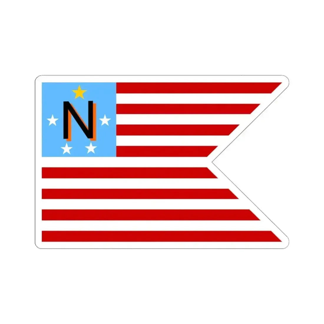 Flag of Newbury Township Ohio (United States) STICKER Vinyl Kiss-Cut Decal 6 Inch White - The Sticker Space