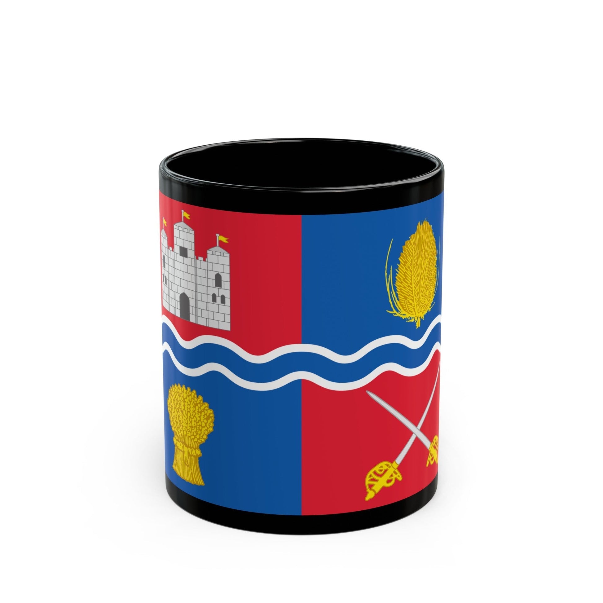 Flag of Newbury UK - Black Coffee Mug-11oz-The Sticker Space