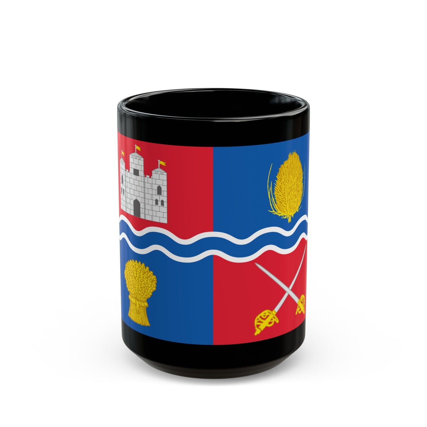 Flag of Newbury UK - Black Coffee Mug-15oz-The Sticker Space