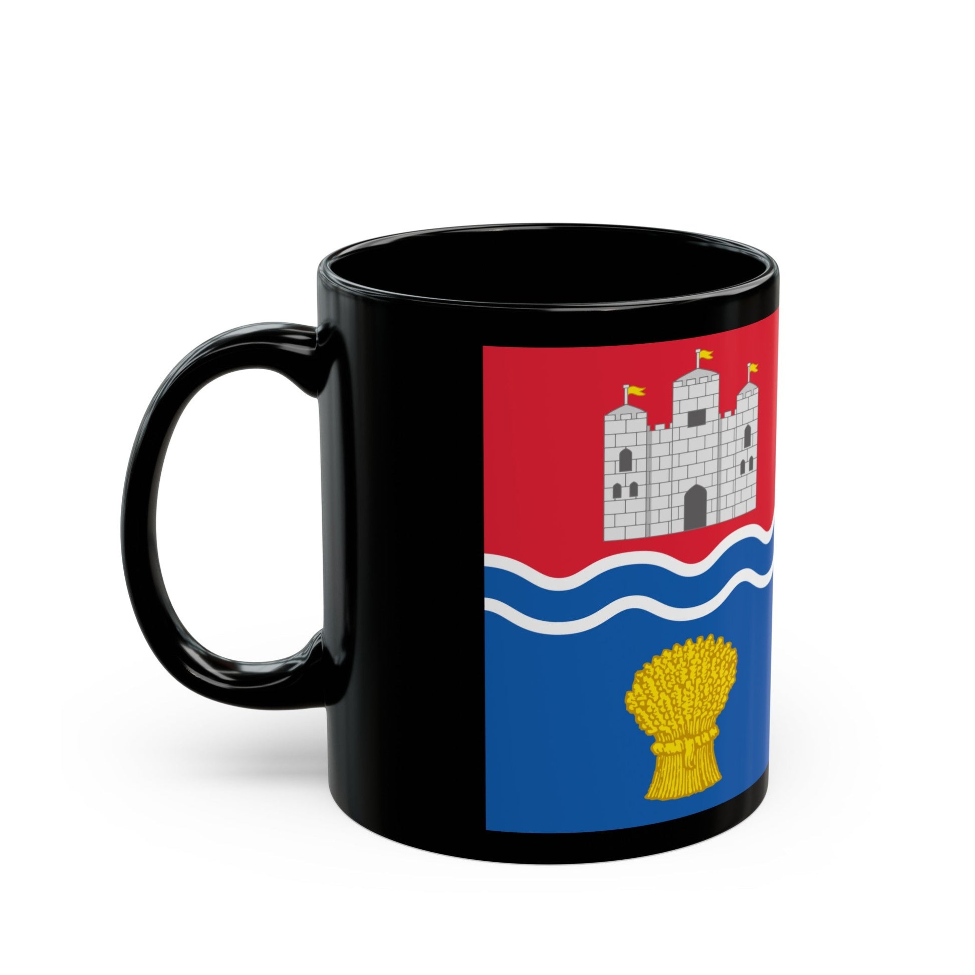 Flag of Newbury UK - Black Coffee Mug-The Sticker Space