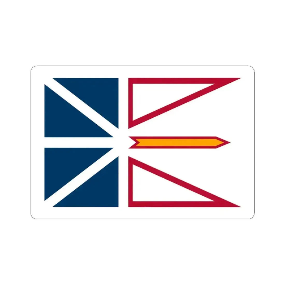 Flag of Newfoundland and Labrador 3-2 (Canada) STICKER Vinyl Kiss-Cut Decal 3 Inch White - The Sticker Space