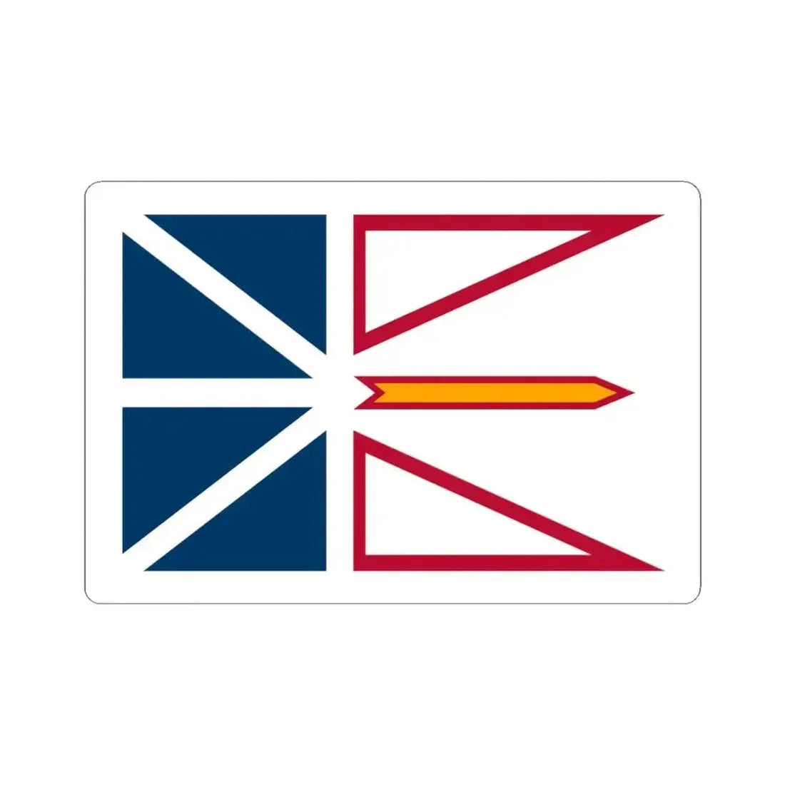 Flag of Newfoundland and Labrador 3-2 (Canada) STICKER Vinyl Kiss-Cut Decal 4 Inch White - The Sticker Space