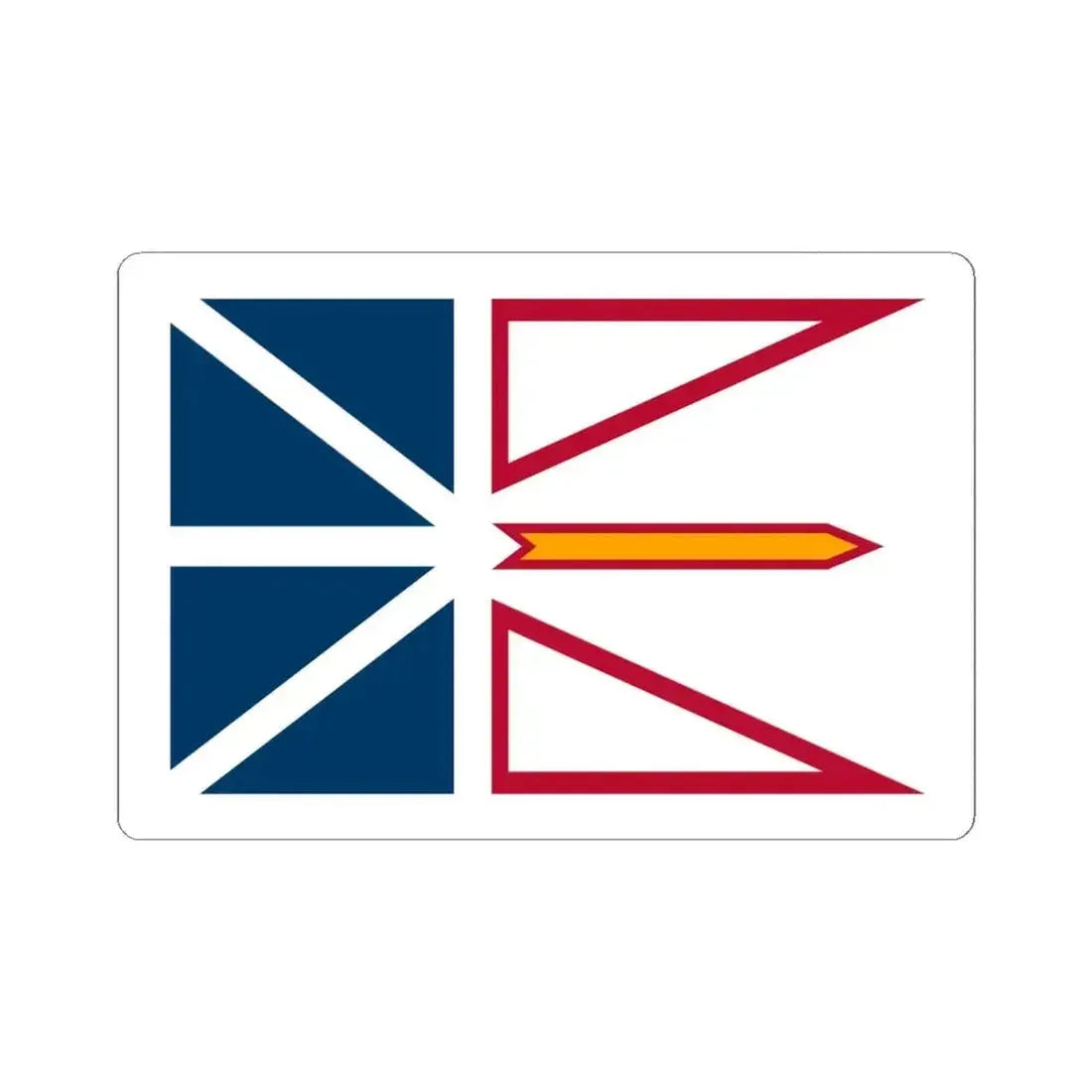 Flag of Newfoundland and Labrador 3-2 (Canada) STICKER Vinyl Kiss-Cut Decal 6 Inch White - The Sticker Space