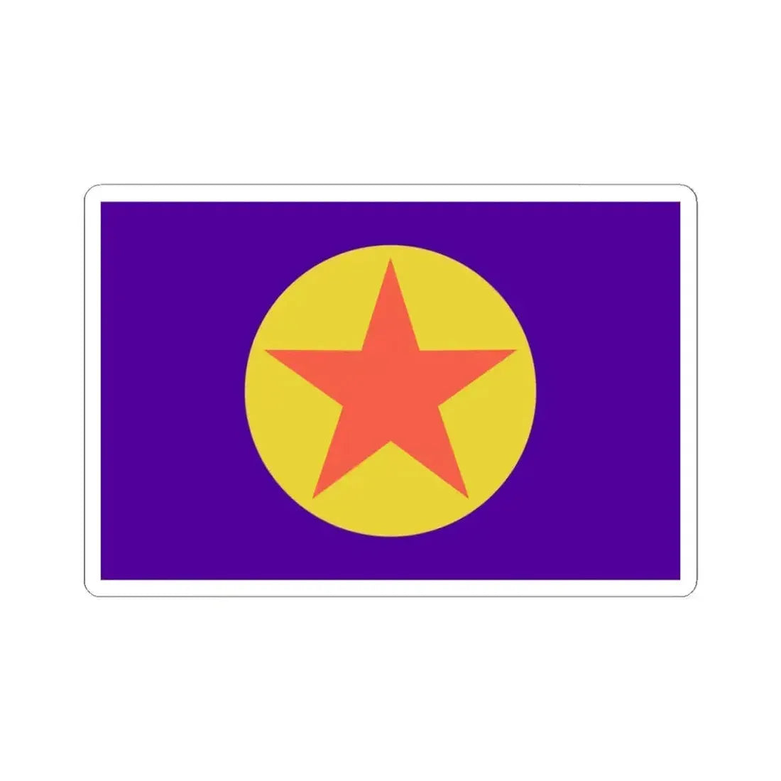 Flag of Ngaraard Palau - STICKER Vinyl Kiss-Cut Decal 3 Inch White - The Sticker Space