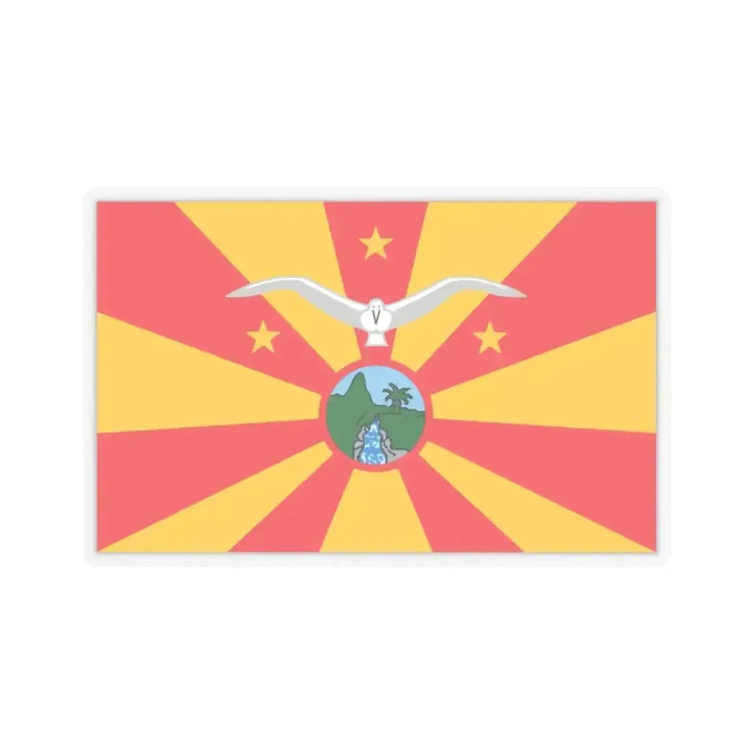 Flag of Ngardmau Palau - STICKER Vinyl Kiss-Cut Decal 2 Inch Transparent - The Sticker Space
