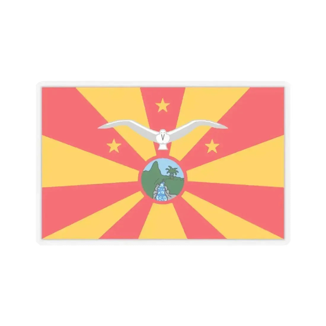 Flag of Ngardmau Palau - STICKER Vinyl Kiss-Cut Decal 3 Inch Transparent - The Sticker Space