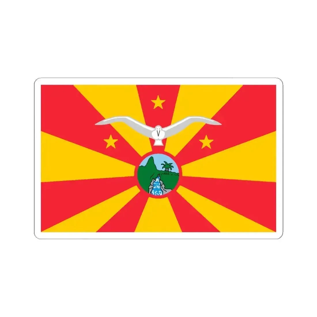 Flag of Ngardmau Palau - STICKER Vinyl Kiss-Cut Decal 4 Inch White - The Sticker Space