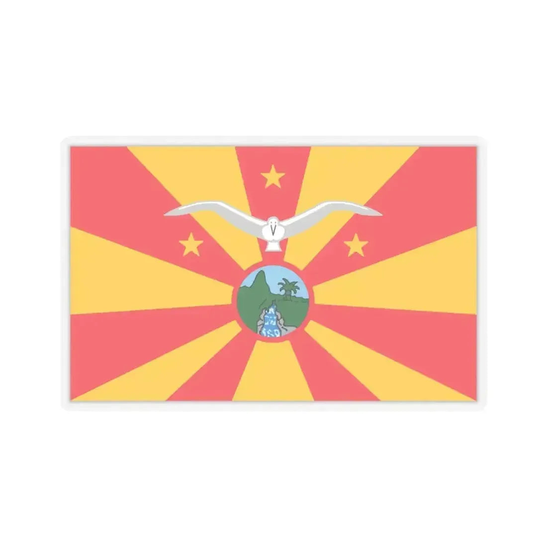 Flag of Ngardmau Palau - STICKER Vinyl Kiss-Cut Decal 6 Inch Transparent - The Sticker Space