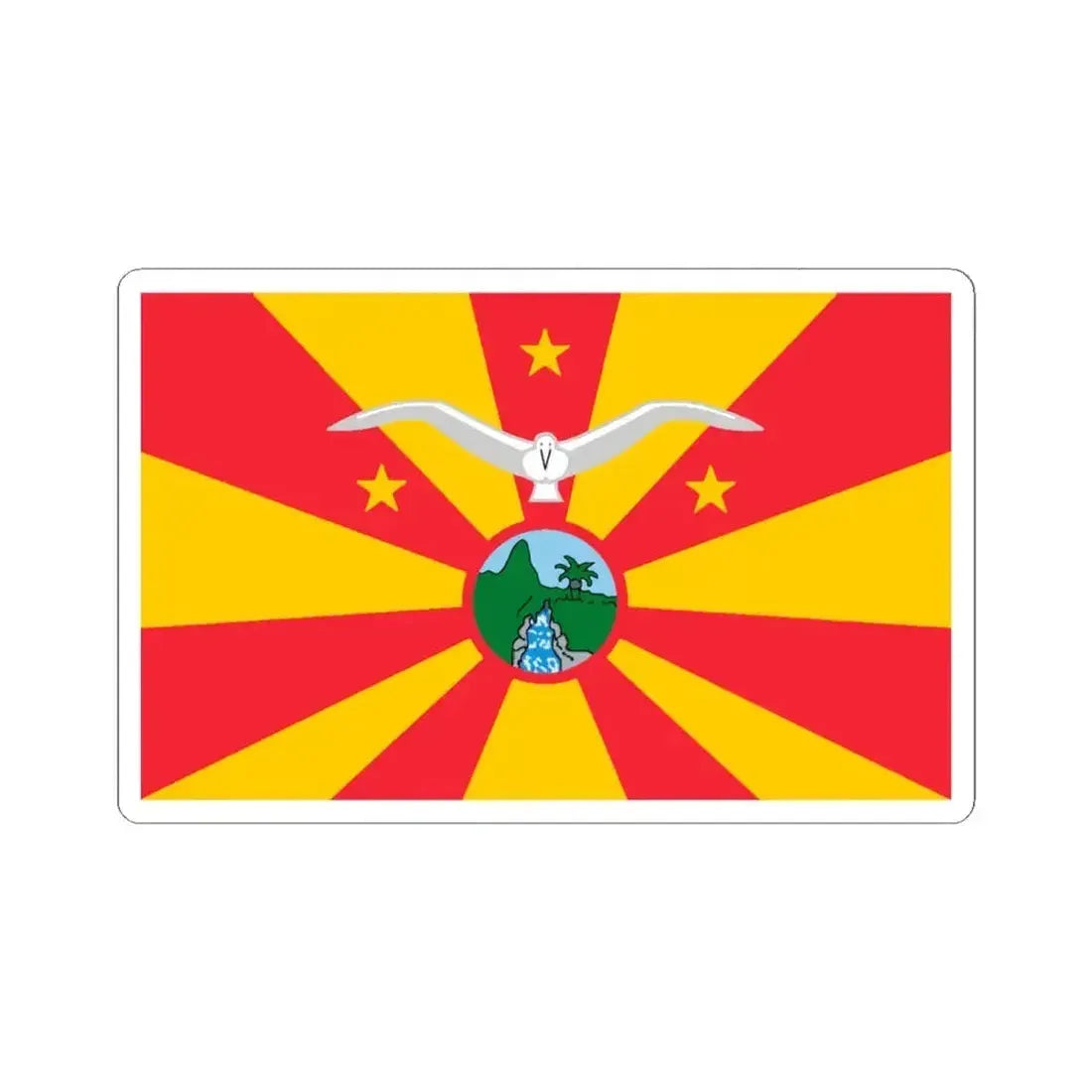 Flag of Ngardmau Palau - STICKER Vinyl Kiss-Cut Decal 6 Inch White - The Sticker Space