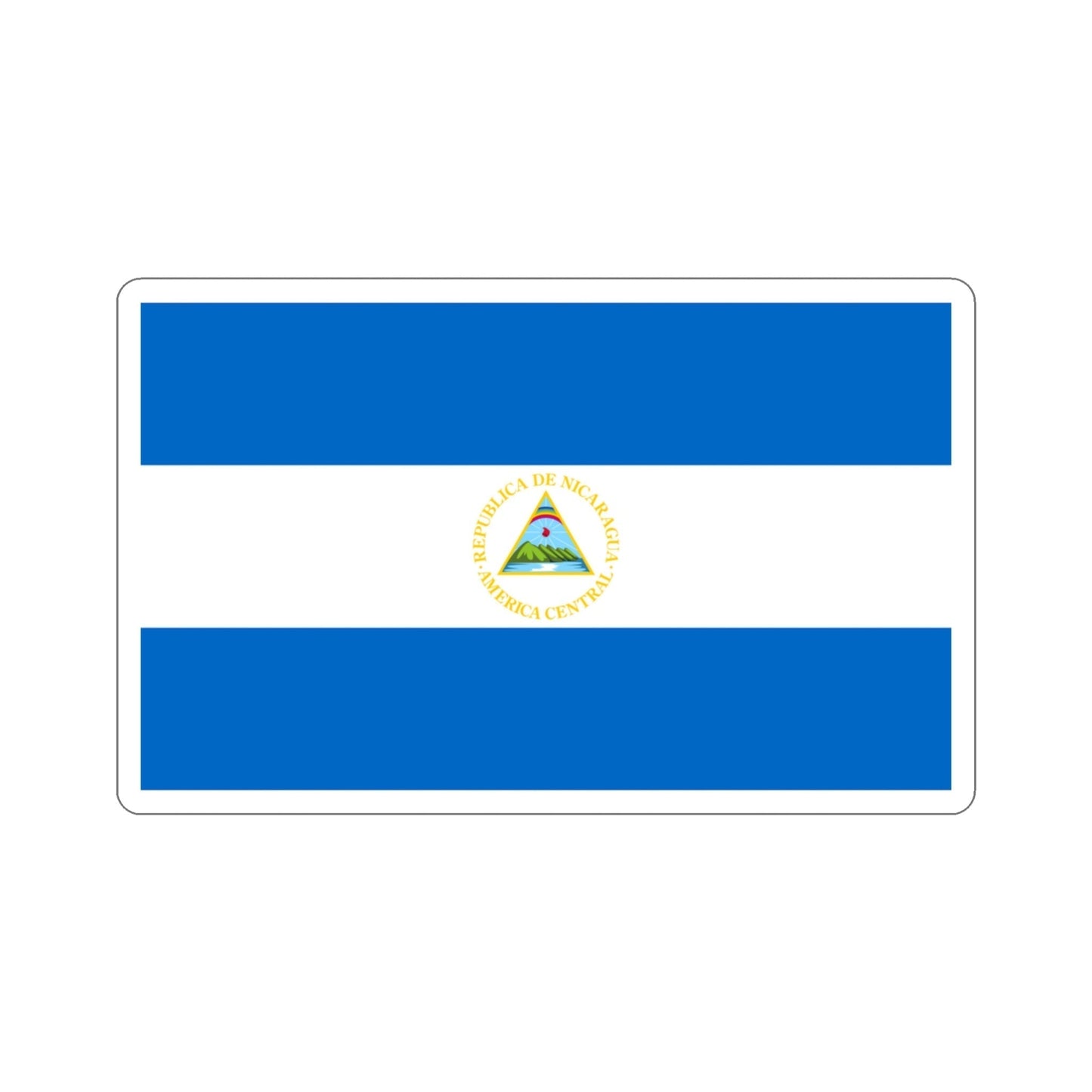 Flag of Nicaragua (1908–1971) STICKER Vinyl Die-Cut Decal-3 Inch-The Sticker Space