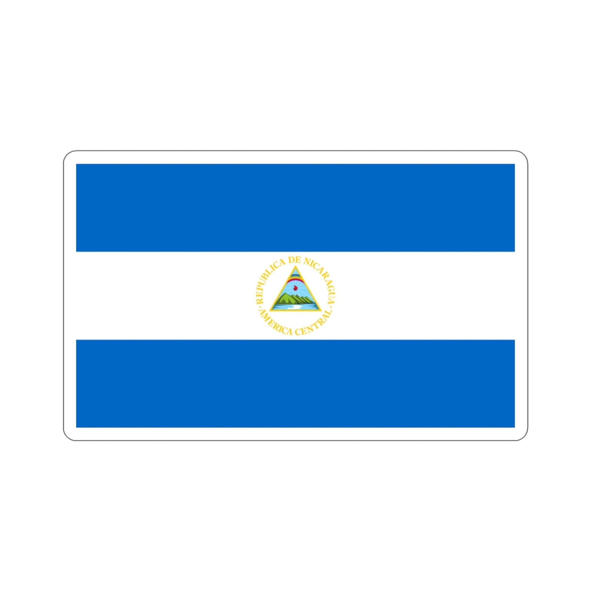 Flag of Nicaragua (1908–1971) STICKER Vinyl Die-Cut Decal-3 Inch-The Sticker Space