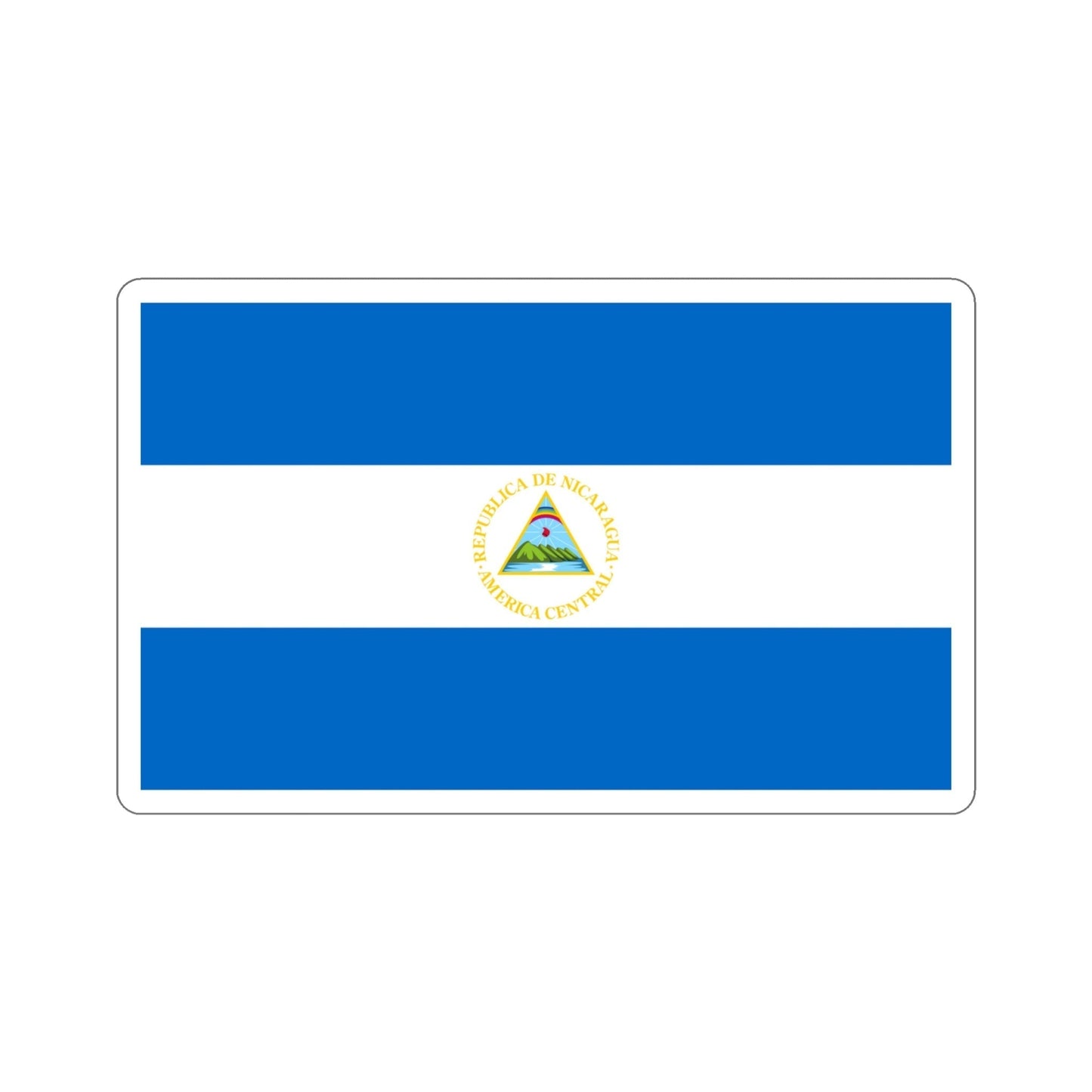 Flag of Nicaragua (1908–1971) STICKER Vinyl Die-Cut Decal-4 Inch-The Sticker Space